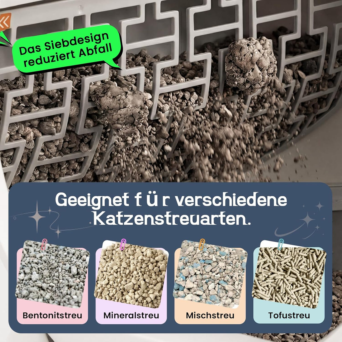 Zelfreinigende kattenbak, 65 liter, elektrische kattenbak met 9 veiligheidssensoren, 2,4 GHz app-bediening, automatische kattenbak, inklembeveiliging, veilige kattenbak, automatisch voor meerdere