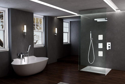 Douchegarnituur – Doucheset – Douchekop – Doucheslang – Douchekraan – Vierkant Design – Chrome Messing – Antikalk Sproeiers – Verstelbare Waterdruk