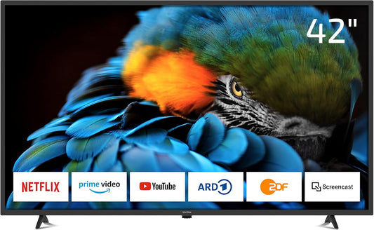 DYON Smart 42 XT 105 cm (42 inch) televisie (Full-HD Smart TV, HD Triple Tuner (DVB-C/-S2/-T2), Prime Video, Netflix & HbbTV)