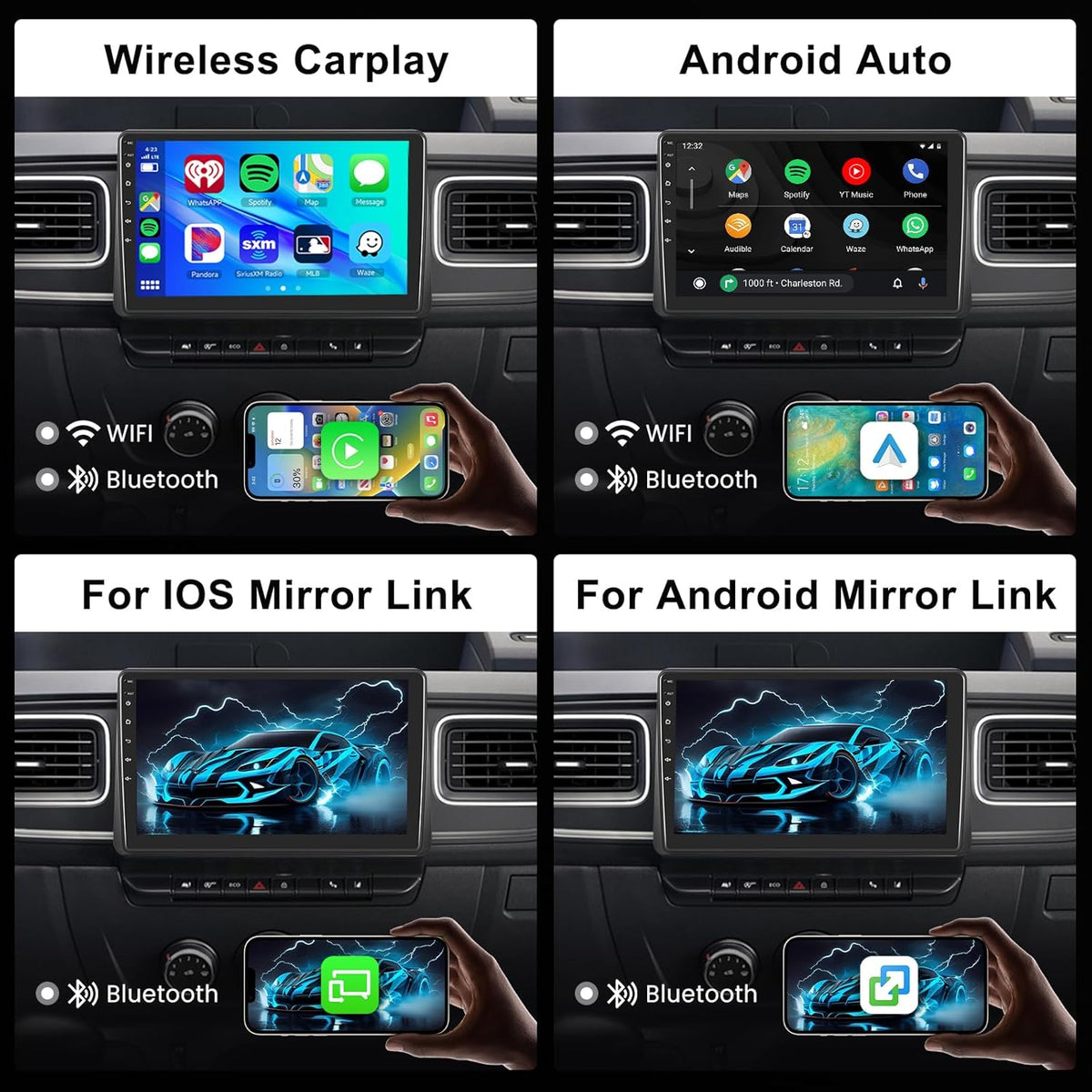 Hodozzy 2G + 64G Android-radio voor Renault Master 2019-2022 met Carplay Android Auto, draadloos, 10,1 inch (25,7 cm) touchscreen, GPS, Bluetooth, WLAN, DSP FM/RDS radio, stuurwielafstandsbediening