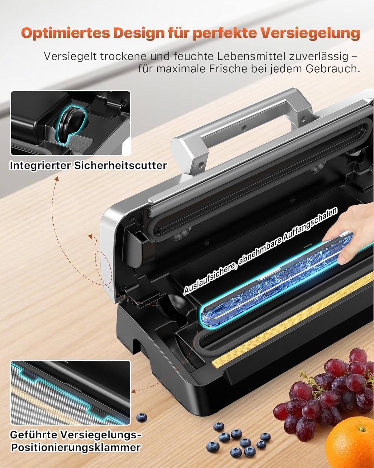 Vacumeermachine, 90 kPa Vacuümmachine voor Voedsel, 20 L/min Sealmachine, Krachtige Vacuümmachine met Dubbele Pomp en Slimme LED, Nat- & Droogmodus, Ingebouwde Veiligheidssnijder, Inclusief Za