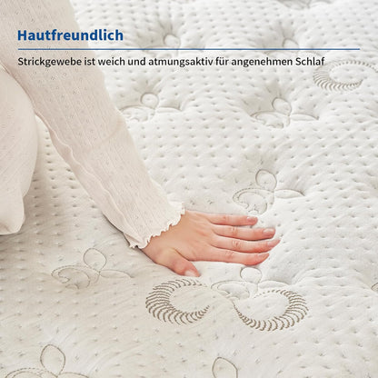 Matras 160 x 200 cm, hoogte 30 cm, orthopedisch pocketveringmatras, hardheid H3, Öko-Tex gecertificeerd, matras voor volwassenen (30 cm, 160 x 200 cm)