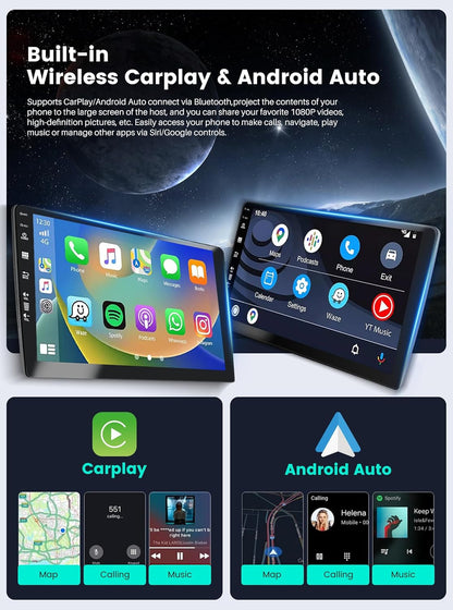 2G + 64G autoradio Android 15 voor VW Touareg 7L 2003-2010 met Carplay Android Auto DSP touchscreen 9 inch - Mirror Link GPS WiFi BT FM/RDS SWC Fast Boot Camera