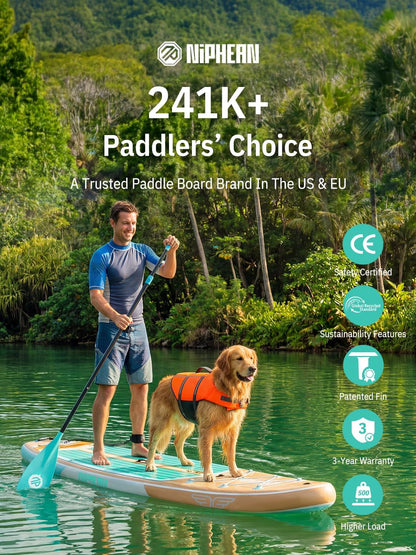 <font dir="auto" style="vertical-align: inherit;"><font dir="auto" style="vertical-align: inherit;">        Niphean Inflatable Paddleboard (extra large), SUP for 2+1 persons/family, stand-up paddleboard with (Beginner-friendly) balance wing, waterproof ph