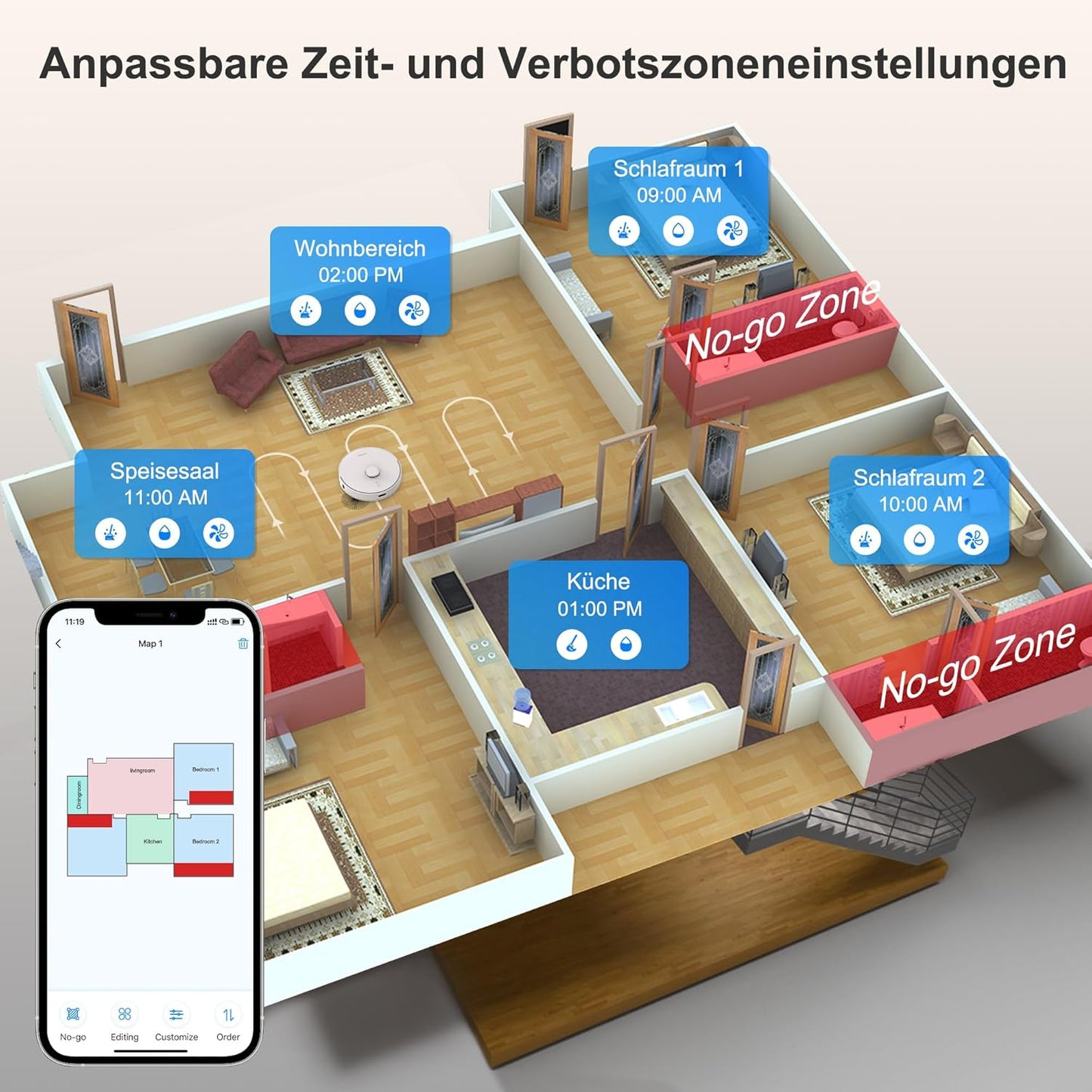 Robotstofzuiger – Robotstofzuiger met Dweilfunctie – Robotstofzuiger met Zuigstation – Stofzuigerrobot – Slimme Schoonmaakrobot – 3,5L Automatisch Legen – 360° LiDAR-navigatie