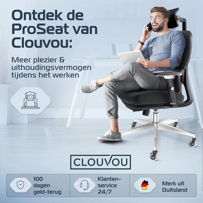 Ergonomische Bureaustoel – Bureaustoel Ergonomisch – Kantoorstoel – Gaming Stoel – Draaistoel – Mesh Stof – Verstelbare Lendensteun – 150 kg Max Belastbaar
