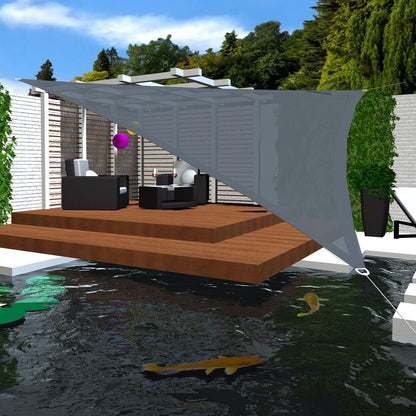 AMANKA 98% UV-Bescherming: 8x8x8 Zonneluifel Driehoekig Waterdicht - Terrasluifel Zonwering Driehoek - Tuinluifel Zonbescherming voor Trampoline Zonnezeil Pergola D Ring Driehoekig Zon Luifel Zwembad