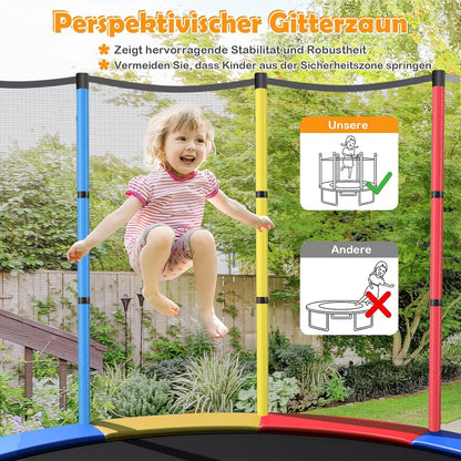 FANTASK Indoor-/outdoortrampoline met veiligheidsnet, Ø 165 cm, tuintrampoline tot 135 kg belastbaar, trampoline voor kinderen vanaf 3 jaar