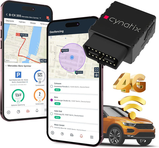 GPS Tracker 4G-Pro 2-Years All-In Package/No monthly fee/Real-Time Vehicle Tracking, Trip History, Driving Alerts, GeoFence, Fuel Economy, Error Codes, Calendar