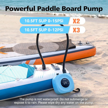 Hydrohero Elektrische Paddleboard Pomp, Oplaadbare 20PSI Hoge Druk SUP Pomp, Intelligente Dubbele Fase Inflatie & Deflatie, Auto-afslag voor Stand Up Paddleboards, Surf Kite, Tent, Boot