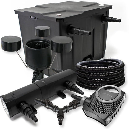 Filterset voor vijvers van 12.000 l met UVC 36 W NEO8000 pomp 40 W slang 25 m skimmer CSP250