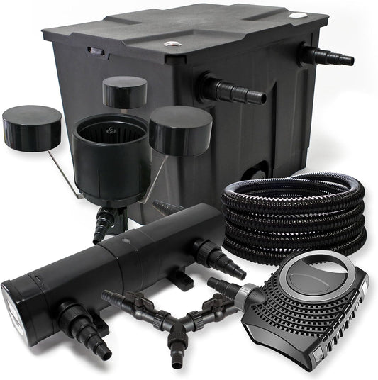 Filterset voor vijvers van 12.000 l met UVC 36 W NEO8000 pomp 40 W slang 25 m skimmer CSP250