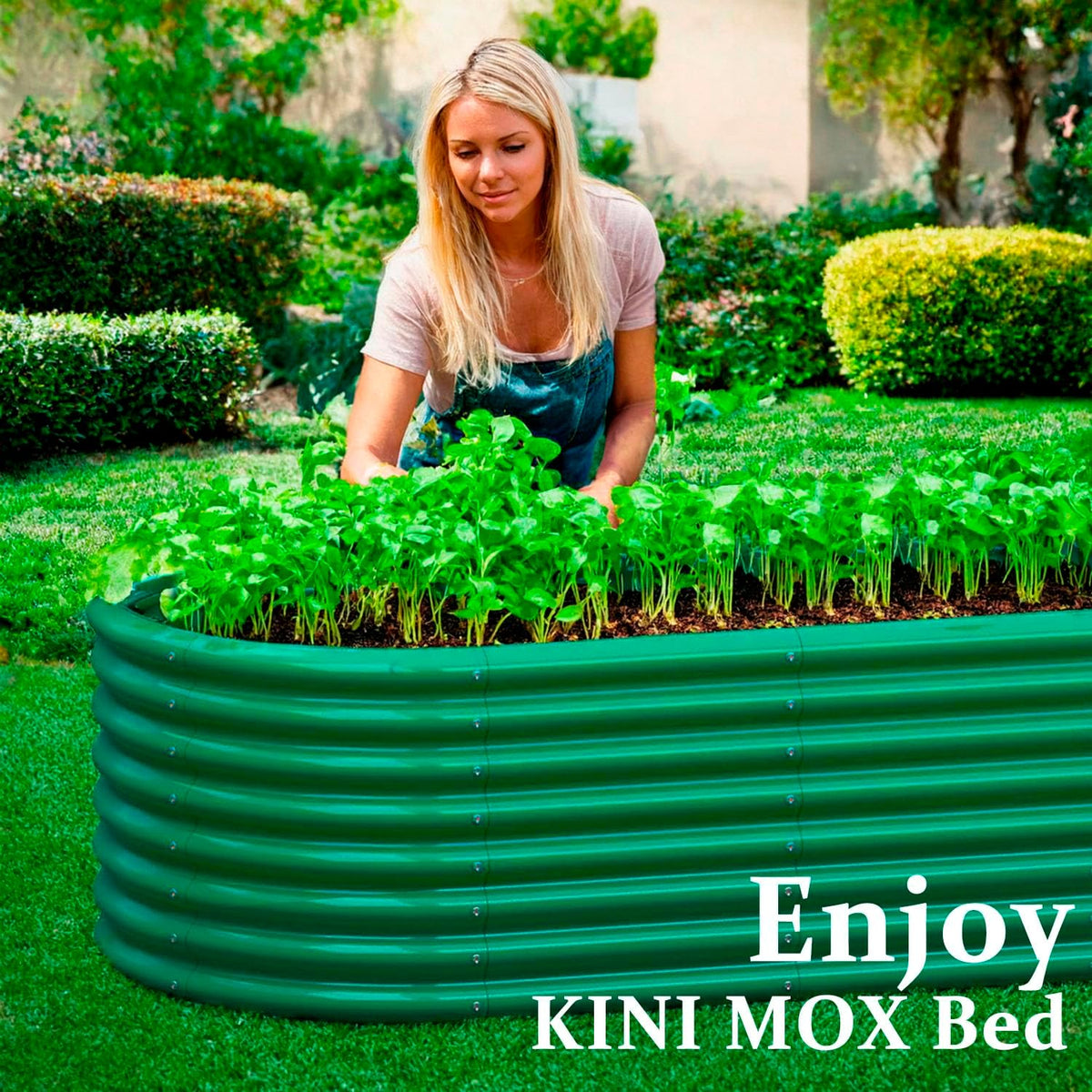 Verhoogd tuinbed 6 x 3 x 2 ft gegalvaniseerde dozen outdoor plantenbak tuinplanter voor groenten bloemen kruid (180x90x60 cm, groen)