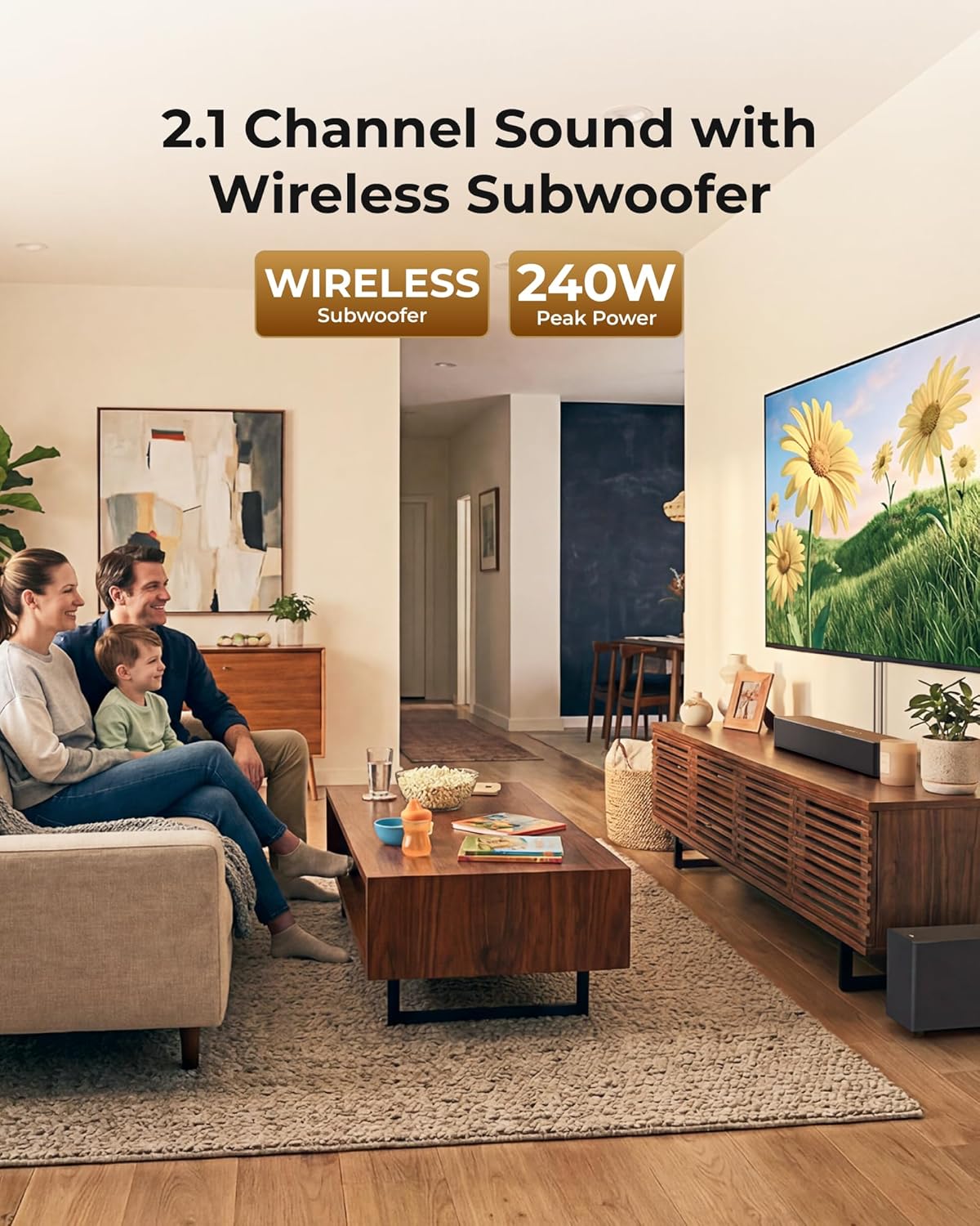 TV-Soundbar Met Draadloze Subwoofer – Soundbar Set – Geluidsbalk – Home Cinema Set – Speakerset – 240 W Piekvermogen – App-Bediening En Bluetooth 6.0