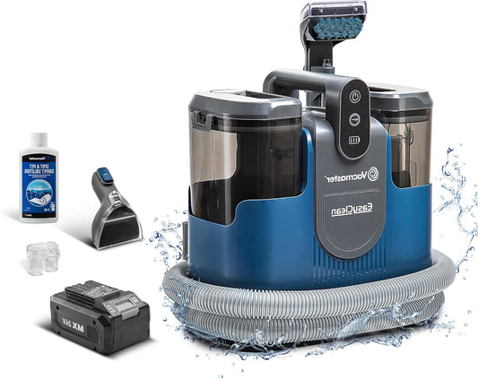Vacmaster Cordless Washing Vacuum Cleaner, Carpet Cleaner, Stain Cleaner for Carpets, Carpets, Cushions, Stairs and Cars, Wet Dry Vacuum Cleaner, Strong Suction, Water Wash, Disinfection, 15 kpa 24 V - QUORE