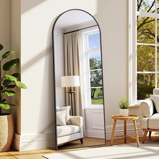 Staande Spiegel – Passpiegel – Wandspiegel – Volledige Lichaamsspiegel – Vloerspiegel – XXL Formaat – Veiligheidsglas Met Matzwart Aluminium Frame