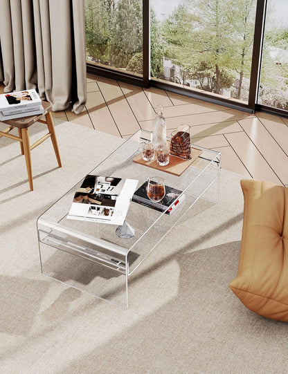 Acryl Salontafel, Transparant Helder Acryl Tafel (Transparant, 50 cm)