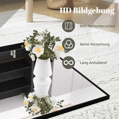 Aplancee Staande spiegel, 170 x 75 cm, zwart, grote full-body spiegel, wandspiegel met aluminium frame, om staand of op te hangen aan de muur, vloerspiegel voor slaapkamer, woonkamer en kleedkamer