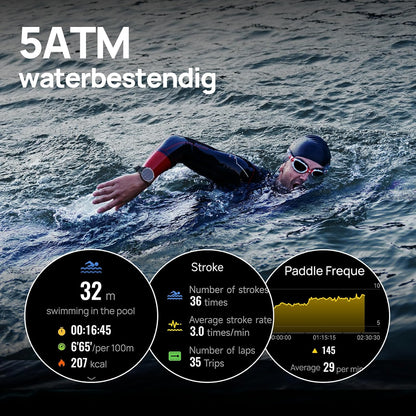 Mibro GS Pro2 Smartwatch voor Heren met GPS, Hardloophorloge met 1,43" AMOLED, Sporthorloge Stappenteller, Hartslagmeter, SpO2, 150+ Sportmodi, Padel, Zwemmen, Fietsen en Hardlopen (Donkergrijs)