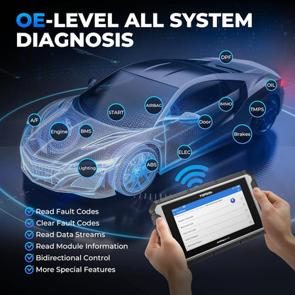 OBD2 Scanner – Auto Diagnosetool – Foutcode Uitlezer – Auto Scanner – Diagnosetool Met ECU Codering – 28+ Functies – 7 Inch Touchscreen & 11 Uur Batterijduur