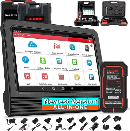 LAUNCH X431 V5.0 OBD2 Diagnoseapparaat, OE-Niveau Volsysteem Launch Diagnoseapparaat Auto, 37+ Servicefuncties, ECU-Codering, Bidirectionele Besturing