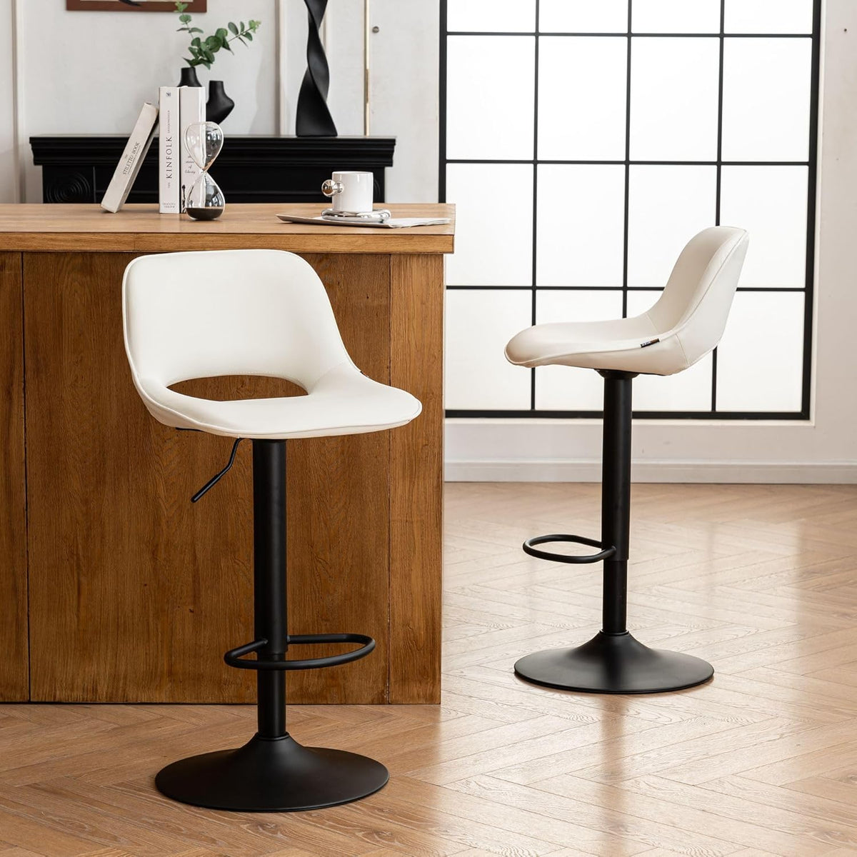 YOUNIKE Bar stool set of 2 white - QUORE