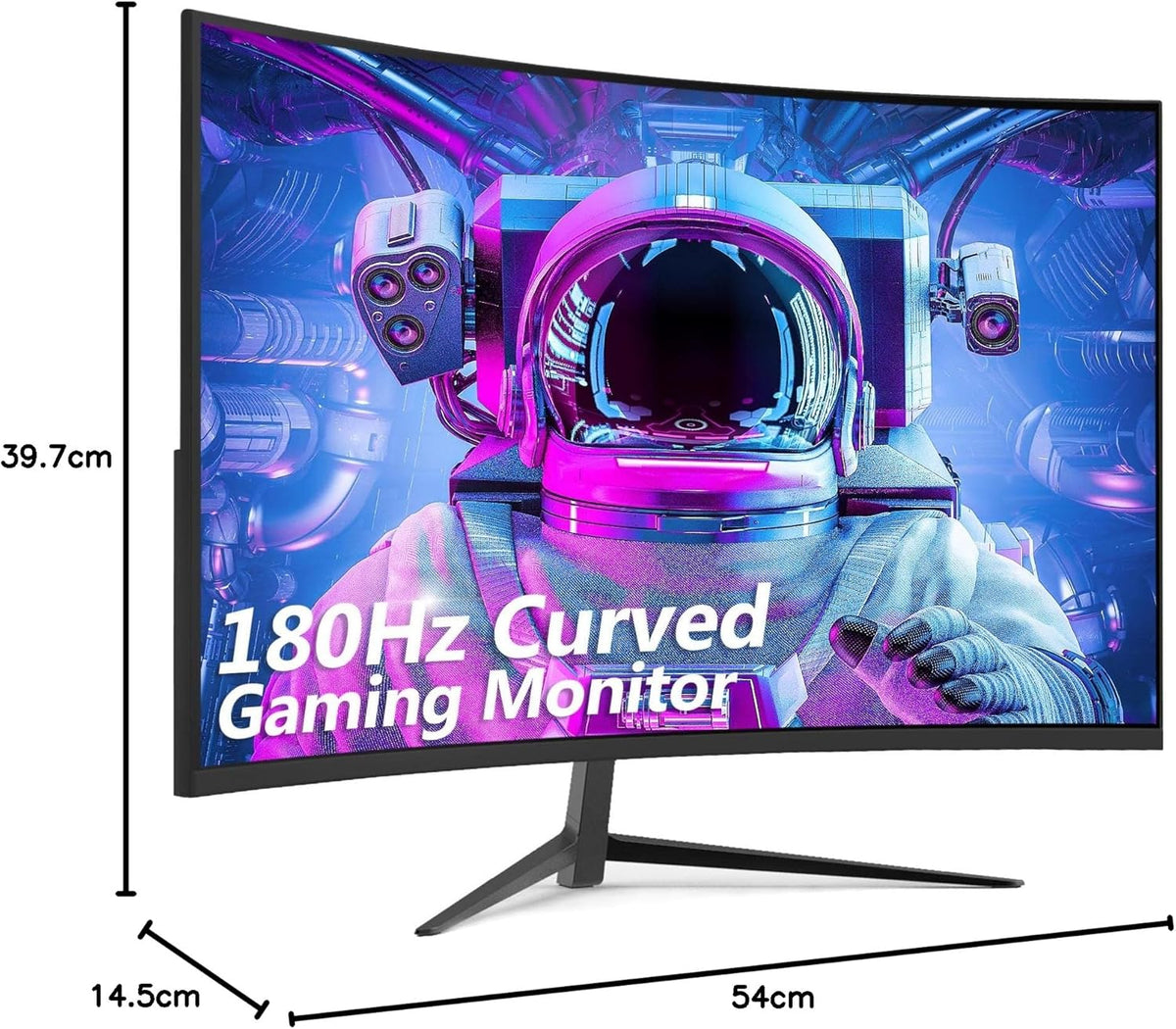 Z-Edge Gaming Monitor Gebogen 24'' 180 Hz/165 Hz/144 Hz, FHD (1920x1080), 1 ms MPRT, FreeSync, gamingmonitor met DP-kabel, 1650R VA, 300cd/m², HDMI 2.1 & DP 1.4, Verstelbare Kanteling, 178° kijkhoek