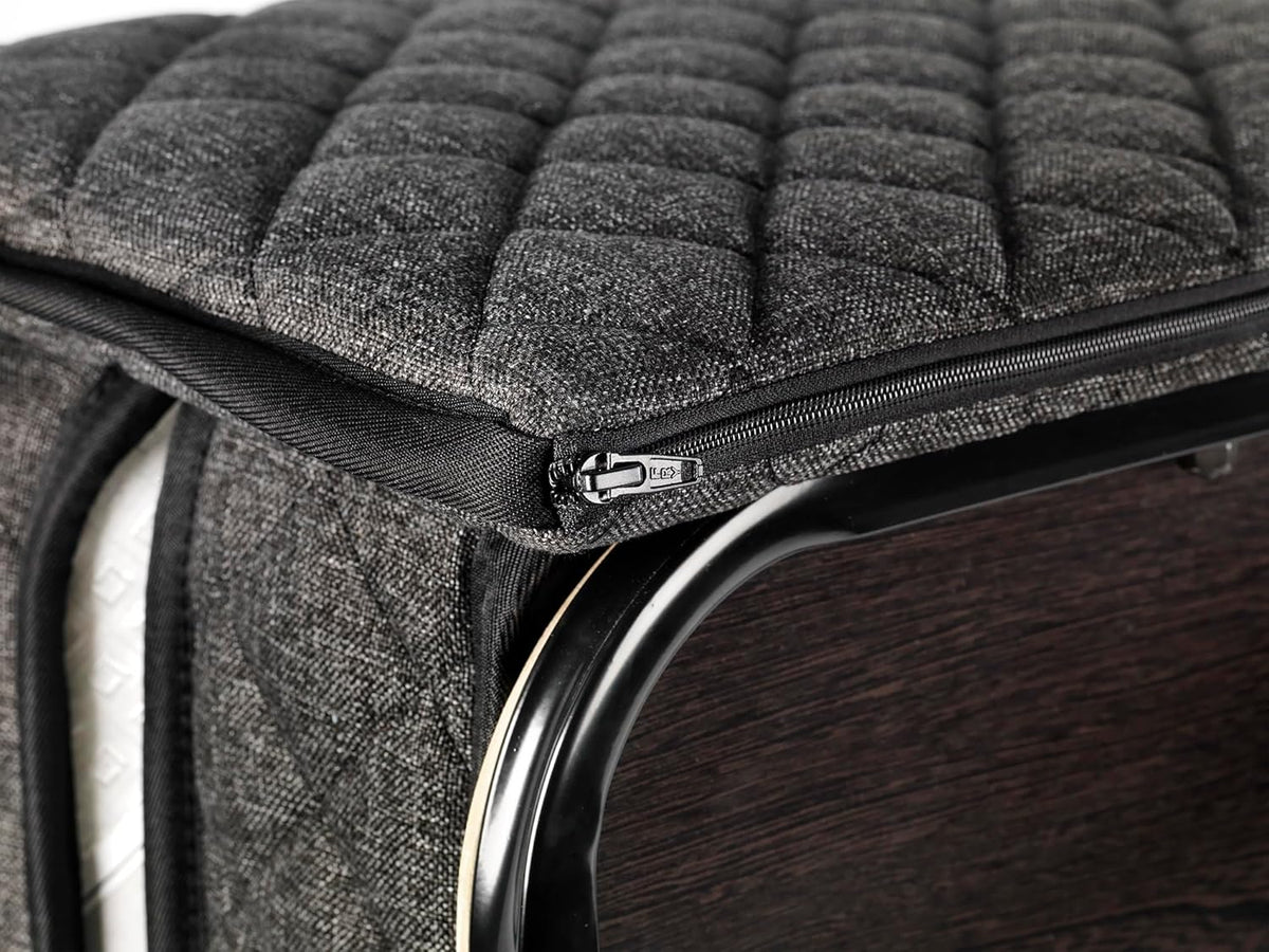 Edward Bed & Bath Opklapbaar logeerbed met wieltjes, 90 x 200 cm, 14 cm pocketveringmatras (middelhard), ruimtebesparend, stabiel en belastbaar, opklapbed, beige