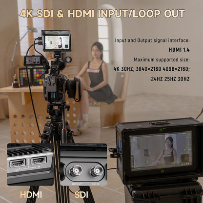 VILTROX DC-X3 2000Nits SDI Camera Field Monitor, 6 inch 4K HDMI Touchscreen Draagbare On Camera Video Monitor met Zonnekap 2200mAh Batterij, Full HD 1920x1080, 3D Lut, RGB Parade, Focus Peaking