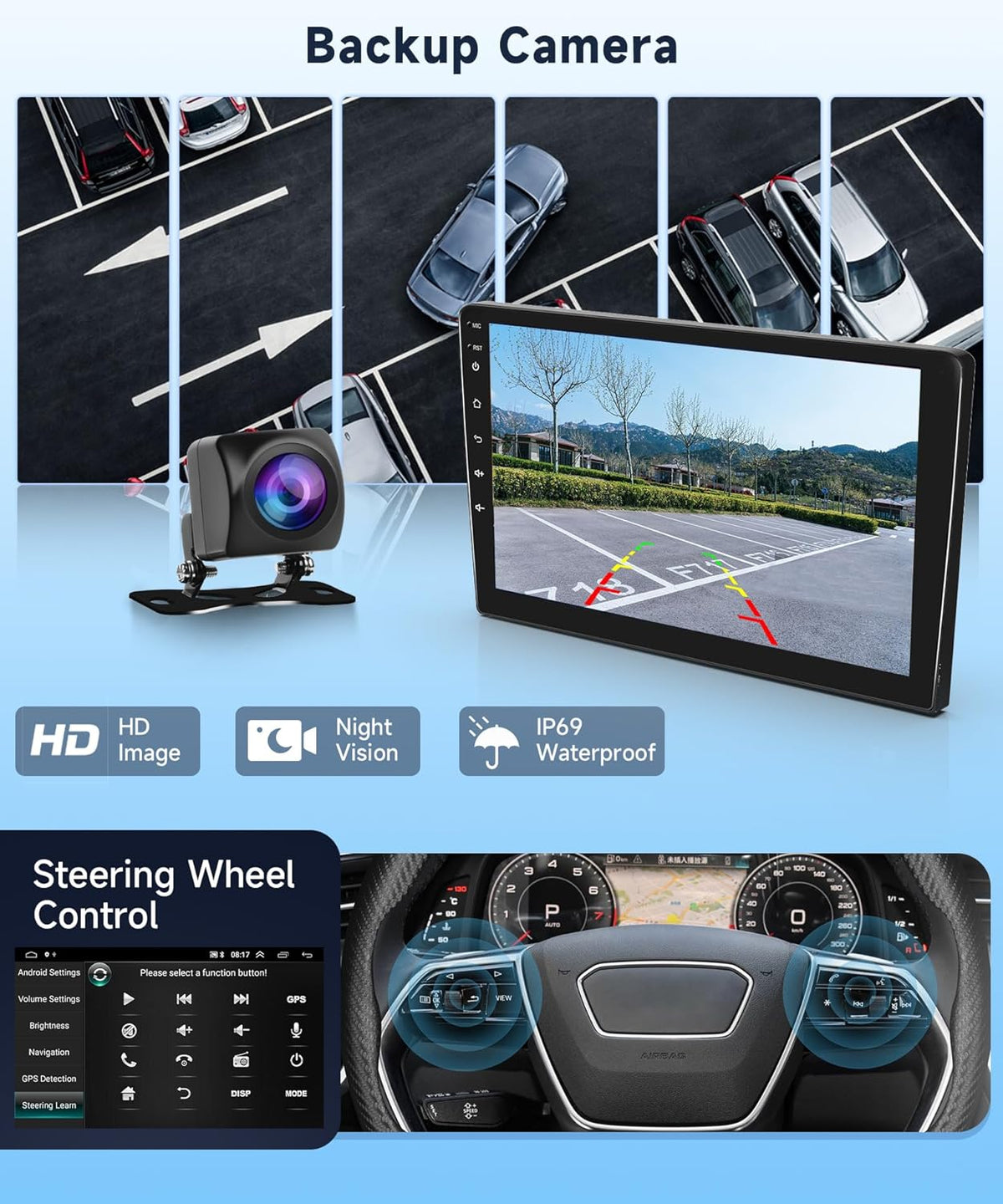 2+64G 10" Wireless Carplay Android Auto Android autoradio voor Toyota Aygo/Peugeot 107/Citroen C1 2004-2014 met touchscreen met Bluetooth HiFi/RDS/FM-radio + Navi/AHD achteruitrijcamera/CANBUS