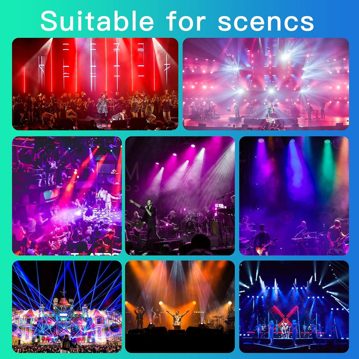 4 Pcs Stage Lighting, 84W RGBW LED Par Can Light with DMX512 4/8 Channel 7 Modes Uplighting Light with Wireless Remote Control for DJ Party, Wedding, Club, KTV, Disco - QUORE