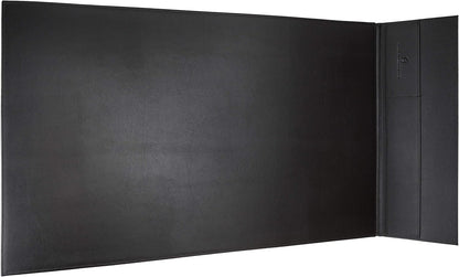 Desk Pad"Tom" voor linkshandig | Gemaakt van leer en echt hout | Desk Mat 28 Inch (620 mm x 360 mm) Smoked Oak