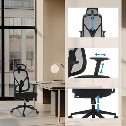 hjh OFFICE Professionele bureaustoel RALOO ECO stof/netstof Zwart