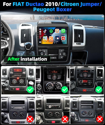 4+64G 9" Touchscreen Android 15 Autoradio für FIAT Ducato/Citroën Jumper/Peugeot Boxer 2011-2022 mit Wireless Carplay Android Auto Mirror Link,Radio Stereo mit Bluetooth GPS WiFi FM/RDS+Rückfahrkamera
