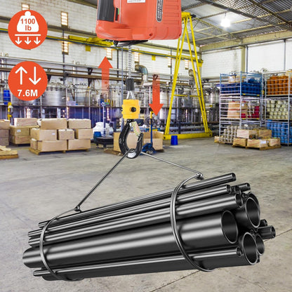 Elektrische Kabellier, 500 Kg Elektronische Kabeltakel met Draadloze Afstandsbediening, Overbelastingsbeveiliging, 7,6 M, Maximale Hefhoogte 1500 W (EU-stekker 220V)