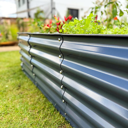 Verhoogd bed van metaal 240 x 60 x 43 cm - Modulaire 9-in-1 verhoogde bedden kit - Roestvrije verhoogde bedden voor tuin van premium Zn-Al-Mg staal - Min. 20 jaar levensduur - 43 cm hoog