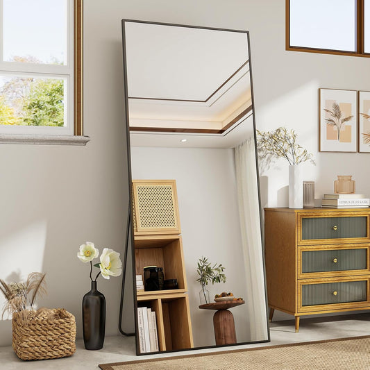 Staande Spiegel – Passpiegel – Wandspiegel – Volledige Lengte Spiegel – Kleedkamerspiegel – 165x60 cm – Robuust Versterkt Glas – Minimalistisch Smal Aluminium Frame