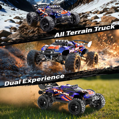 Op Afstand Bestuurbare Auto 1:14 – RC Auto – Monstertruck – 4WD Auto – Offroad Auto – Snelle 4WD RC Auto 40 km/u – Waterdicht met 2 Oplaadbare 1300mAh Batterijen