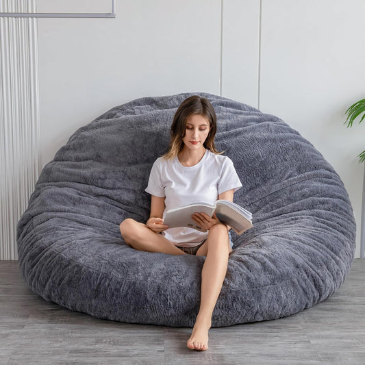MAXYOYO Zitzakbed, houtskool, vierkante stoelbank met zachte overtrek en vulling, ideaal voor volwassenen, koppels en gasten, groot, 150 x 150 cm