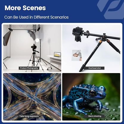 Horizontaal camerastatief – Driepoot – Fotostatief – Tripod – Monopod – 2-In-1 Met 360° Draaibare Middenkolom En Draagkracht Tot 10 Kg