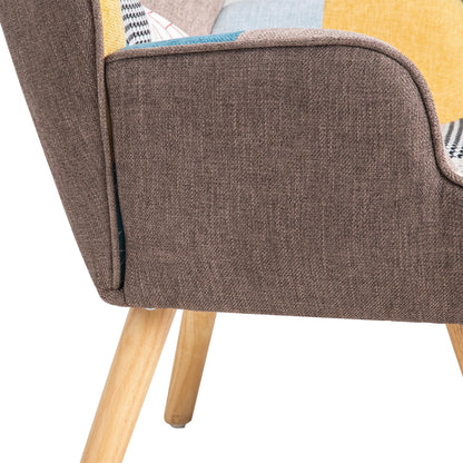 Gardenia Quebec Patchwork Relax Chair 69x75x95 - Rustic, Multicolor, Patchwork Chair - Relaxed, Living Room