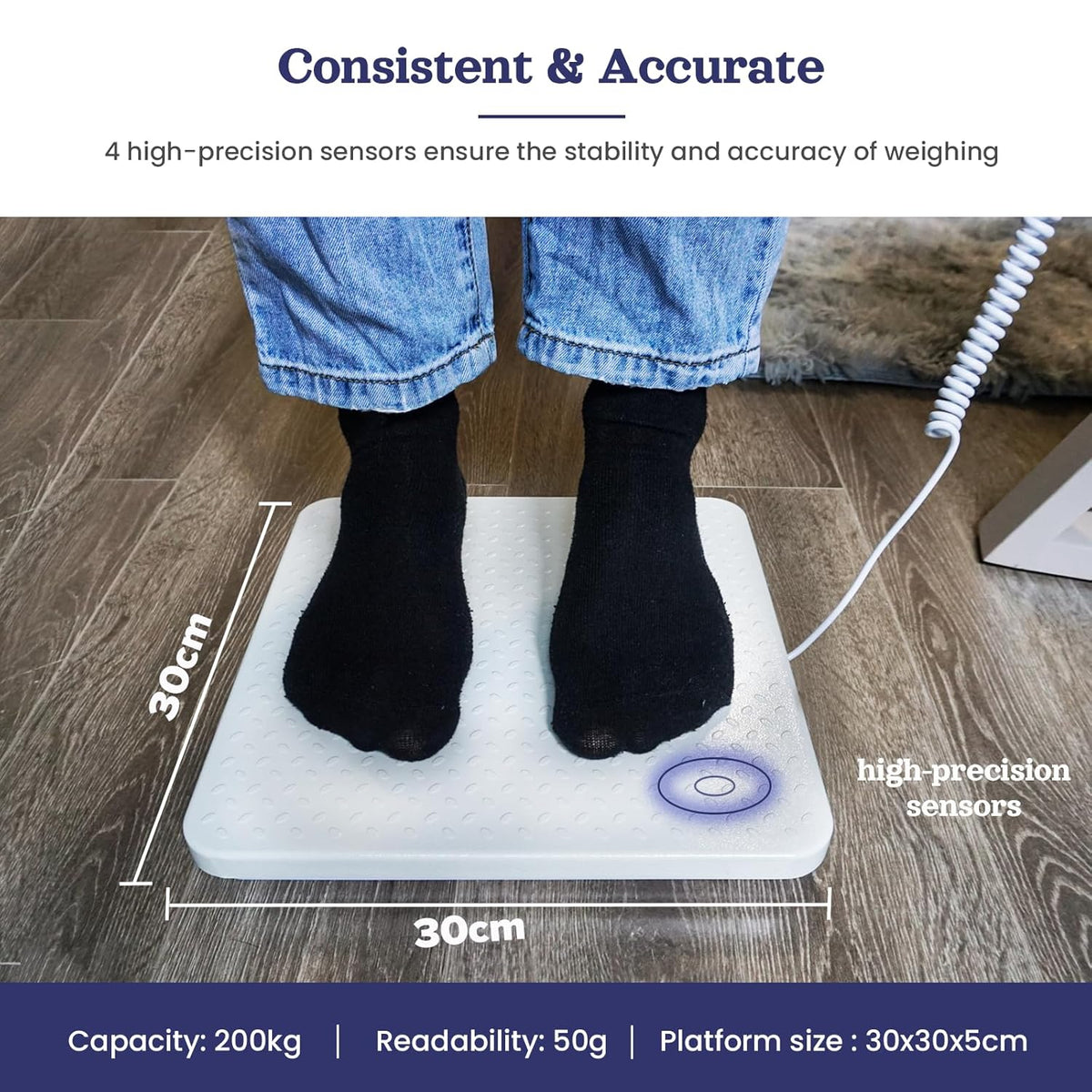 Medische Personenweegschaal 200 kg, Digitale Weegschaal Hoge Precisie met Groot Display, Professionele Weegschaal voor Kliniek Kantoor Thuis