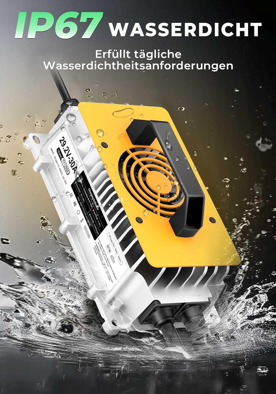 LiFePO4 Batterijlader – Lithium Acculader – 24V Batterijlader – Camper Lader – Boot Lader – 29,2V 30A Krachtige Laadstroom – 0V Wake-Up Functie Veiligheidsbescherming