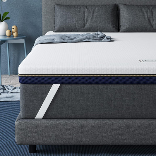 Memory Foam Matras Topper – Matras Topper – Traagschuim Topper – Slaapmatras Topper – Comfort Topper – 90 x 190 cm – 10 cm Dikte – Gel-Infused Voor Ventilatie