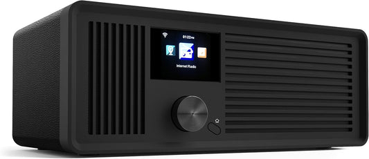 Sky Vision DAB 70 - Stereo DAB+ Internetradio (FM, Wifi, Met AUX-Aansluiting Plus Kabel, Digitale Radio-Wekker, Met Afstandsbediening), Zwart
