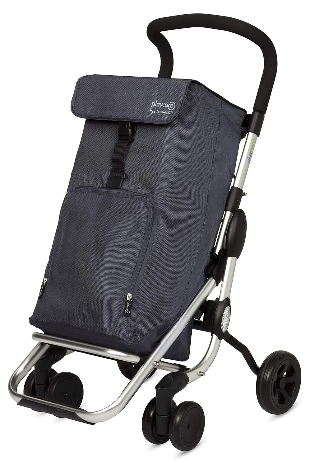 Playmarket Playcare Boodschappentrolley, opvouwbaar, met zwenkwielen, Marengo, grijs
