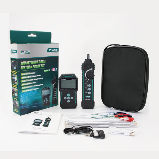 Netwerk kabeltester met sonde – Kabeltester – Netwerktester – LAN tester – Kabeltracer – Analoge en Digitale Modus – PoE en NCV Functie