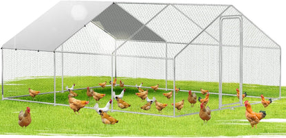 Kippenren – Kippenhok – Buitenren – Dierenren – Ren Voor Kleine Dieren – XXL 3x6x2 Meter – Thermisch Verzinkt Stalen Frame Met Slot