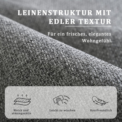 Lichtgrijze eetkamerstoel zonder armleuningen, moderne stoel van linnen-polyester-mix met verstelbare poten, ergonomisch zitcomfort voor woonkamer, kantoor of slaapkamer, 1-delige set