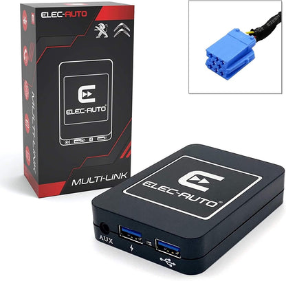 Bluetooth-interface – USB MP3 – hulpstuk voor auto Peugeot, Citroen met ISO-stekker | Handsfree streaming audio | oplader | jackstekker | onzichtbare inbouwbehuizing | radio-accessoires